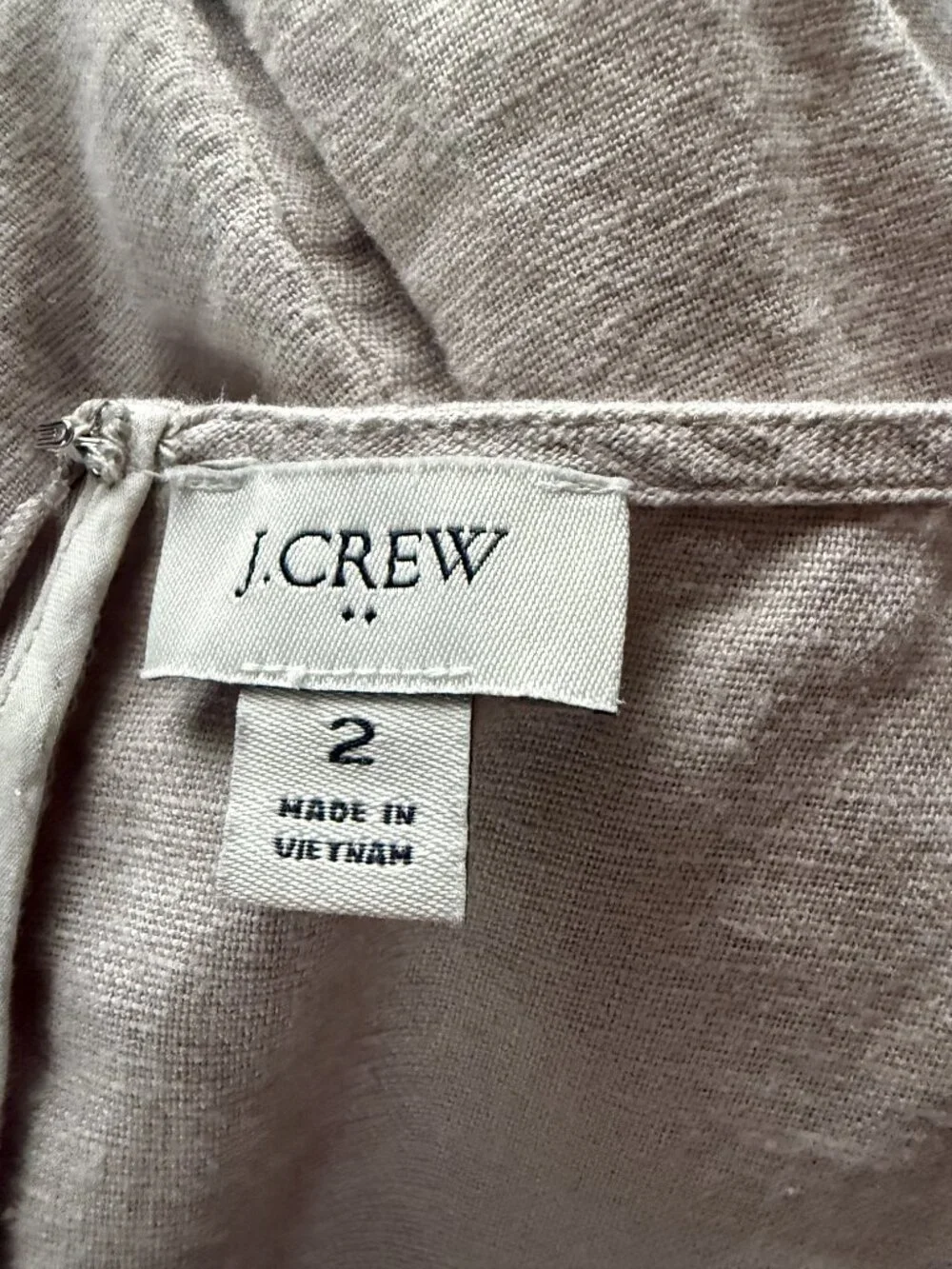 J. Crew women's linen blend sleeveless tank knee length shift dress size 2